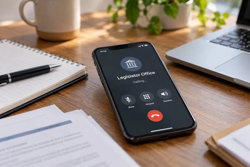 A phone calling a legislator's office